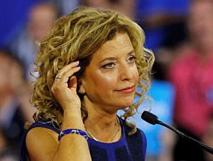 Democratic National Committee (DNC) Chairwoman Debbie Wasserman Schultz speaks at a rally, before the arrival of Democratic U.S. presidential candidate Hillary Clinton and her vice presidential running mate U.S. Senator Tim Kaine, in Miami, Florida, U.S. July 23, 2016. Picture taken July 23, 2016.  REUTERS/Scott Audette